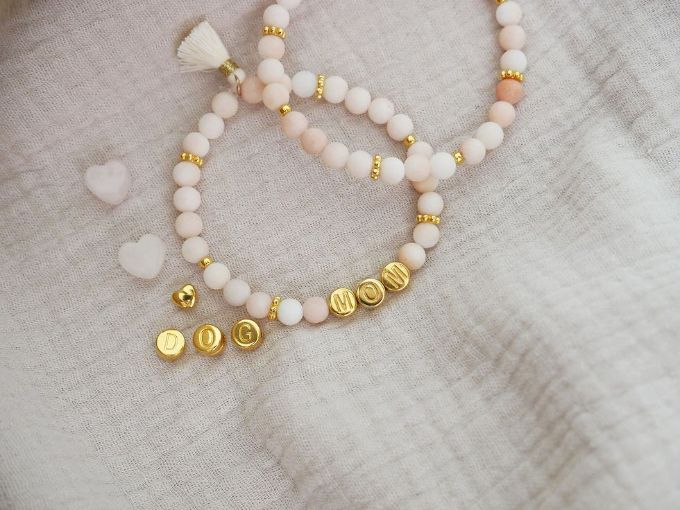 Miniaturbild: Naturstein Perlenarmband  "Rose"