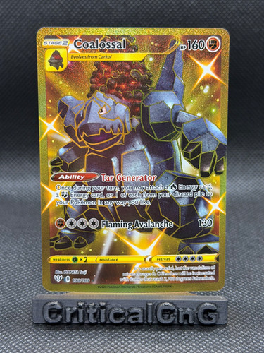 gold coalossal pokemon card price V - 098/185 - Ultra Rare - Vivid Voltage Listed cards may have imperfections. COALOSSAL V Pokmon TCG PSA