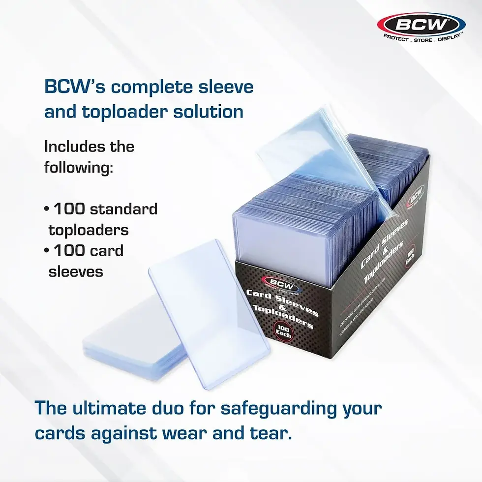 Thumbnail: 100 Count Card Sleeve and Toploader Combo Pack BCW