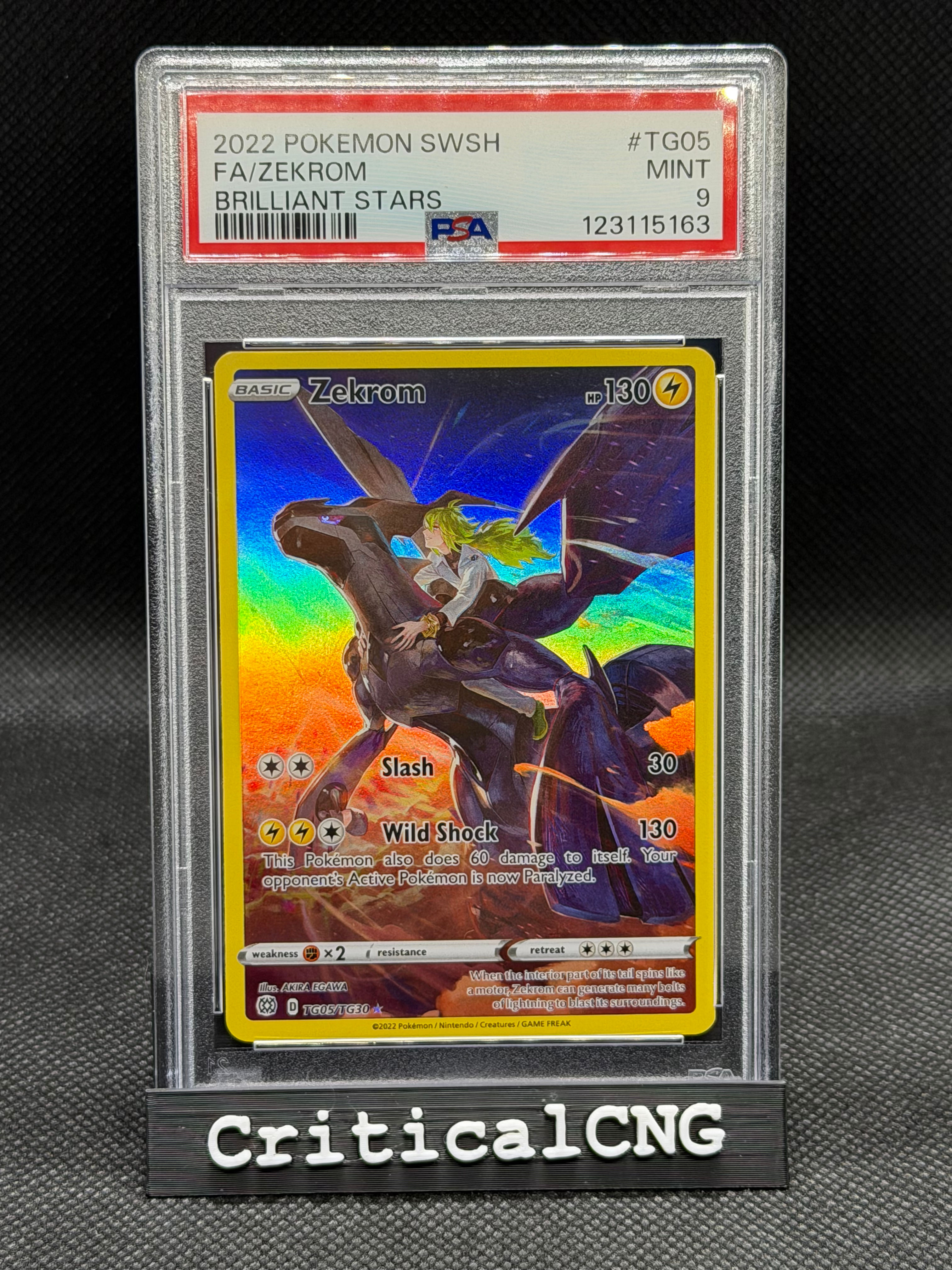 ZEKROM 2022 POKEMON SWORD & SHIELD BRILLIANT STARS #TG05 FULL ART PSA 9