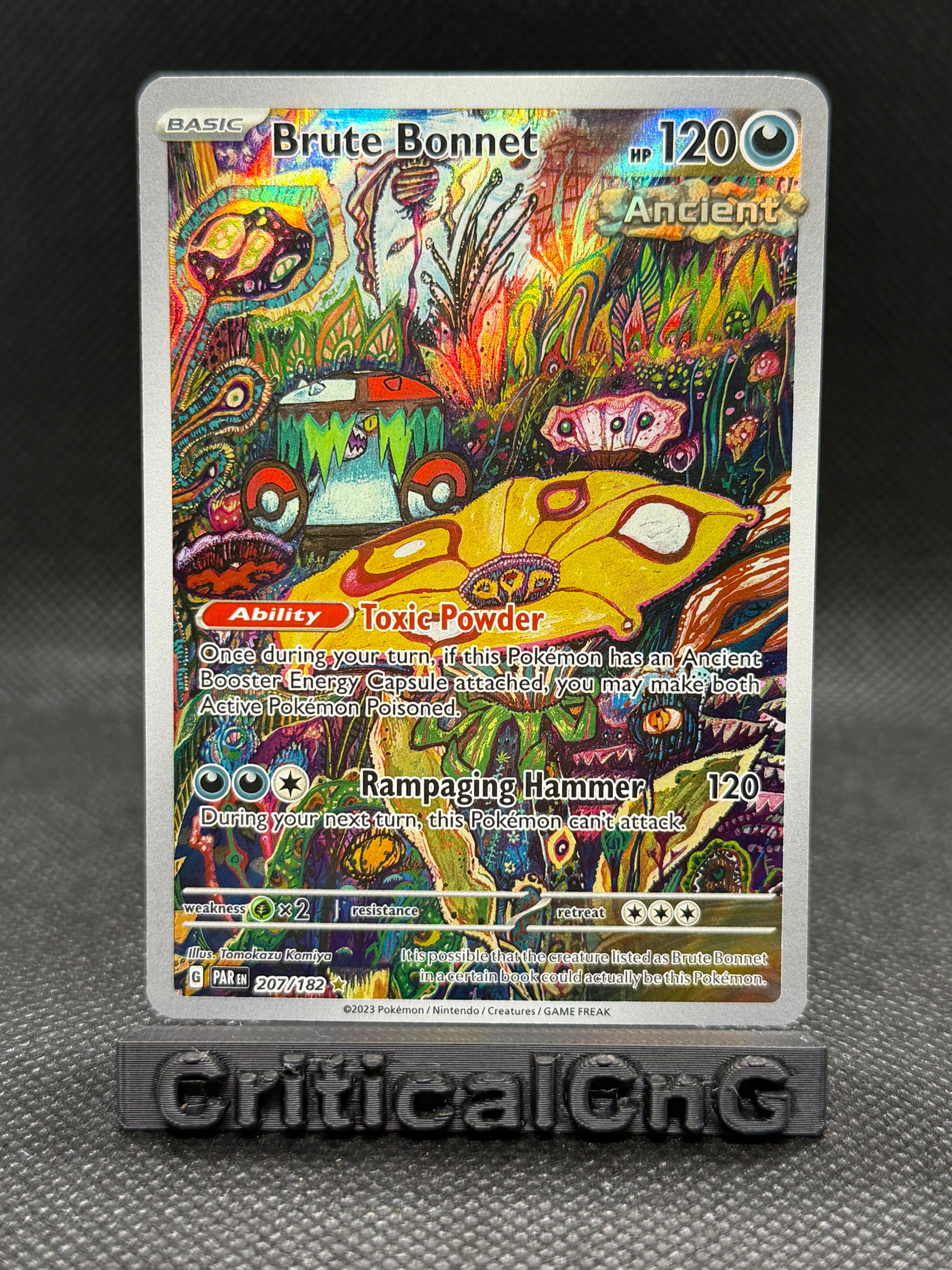 Brute Bonnet Illustration Rare Holo - 207/182 - Paradox Rift Pokemon 2023