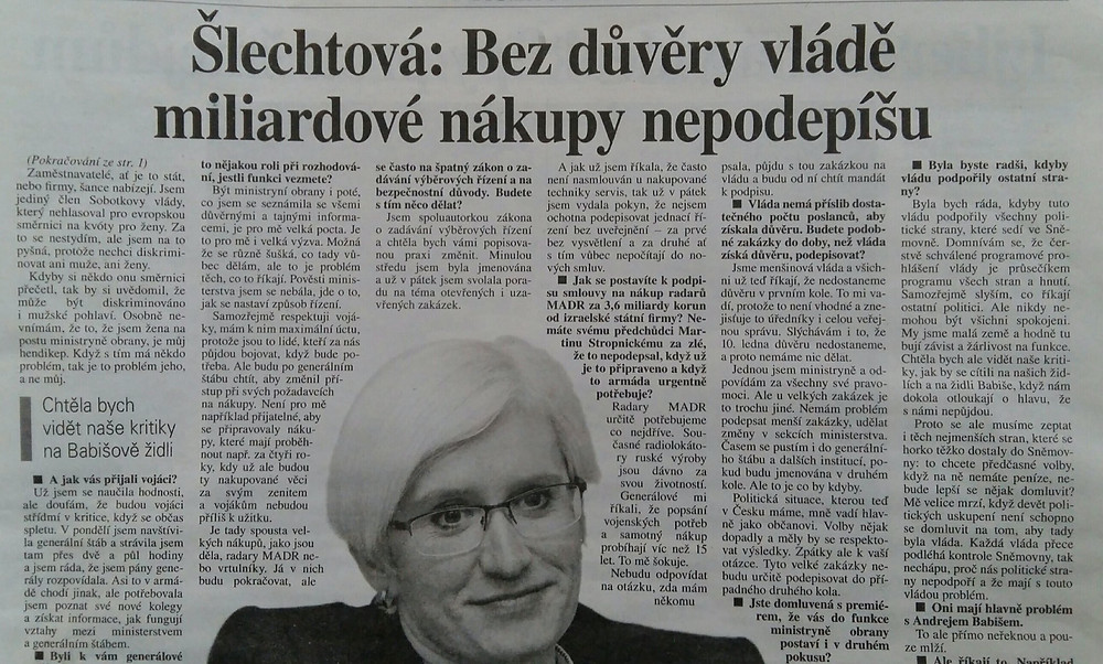 Karla Šlechtová, Novinky.cz