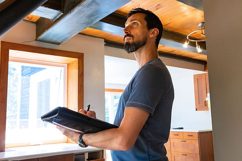 inspecting a home during an indoor air quality assessment