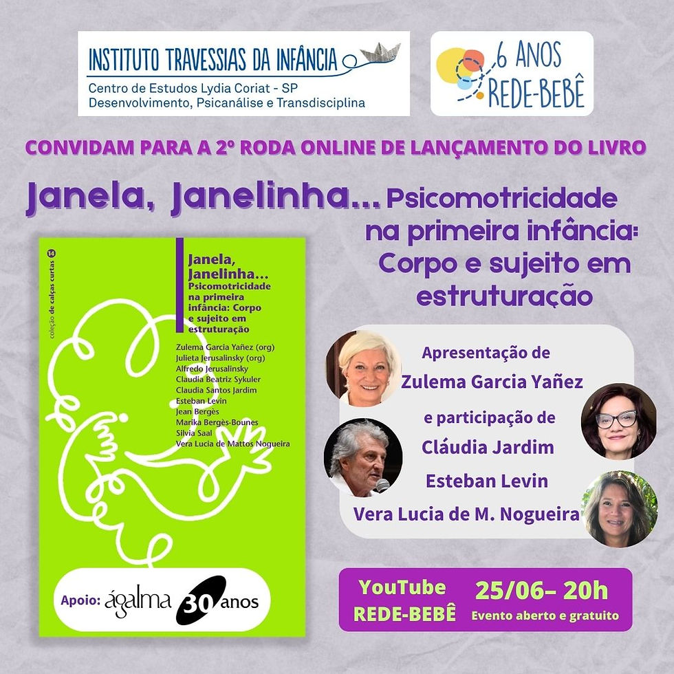 2ª roda de lançamento do livro Janela, Janelinha: Psicomotricidade na primeira infância: corpo e sujeito em estruturação.