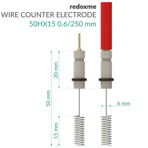 Metal Wire Auxiliary Electrode – 50HX15 0.6/250 mm (RED-E-A/O-50HX15)