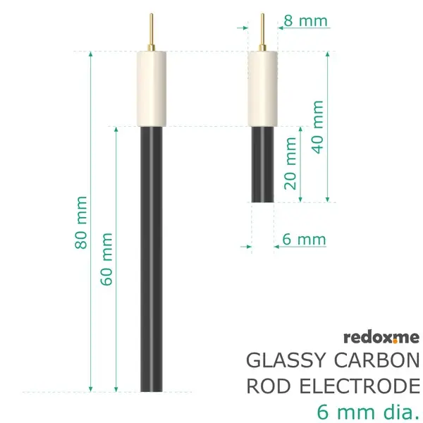 Glassy (Vitreous) Carbon Rod Electrode, 6 mm (RED-E-A/O-GCR)