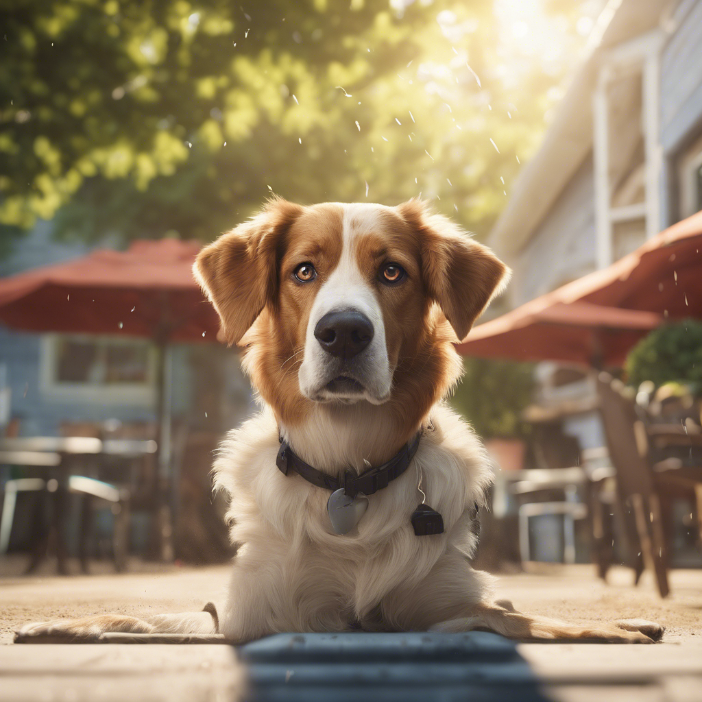 Dog Cooling Down in Summer