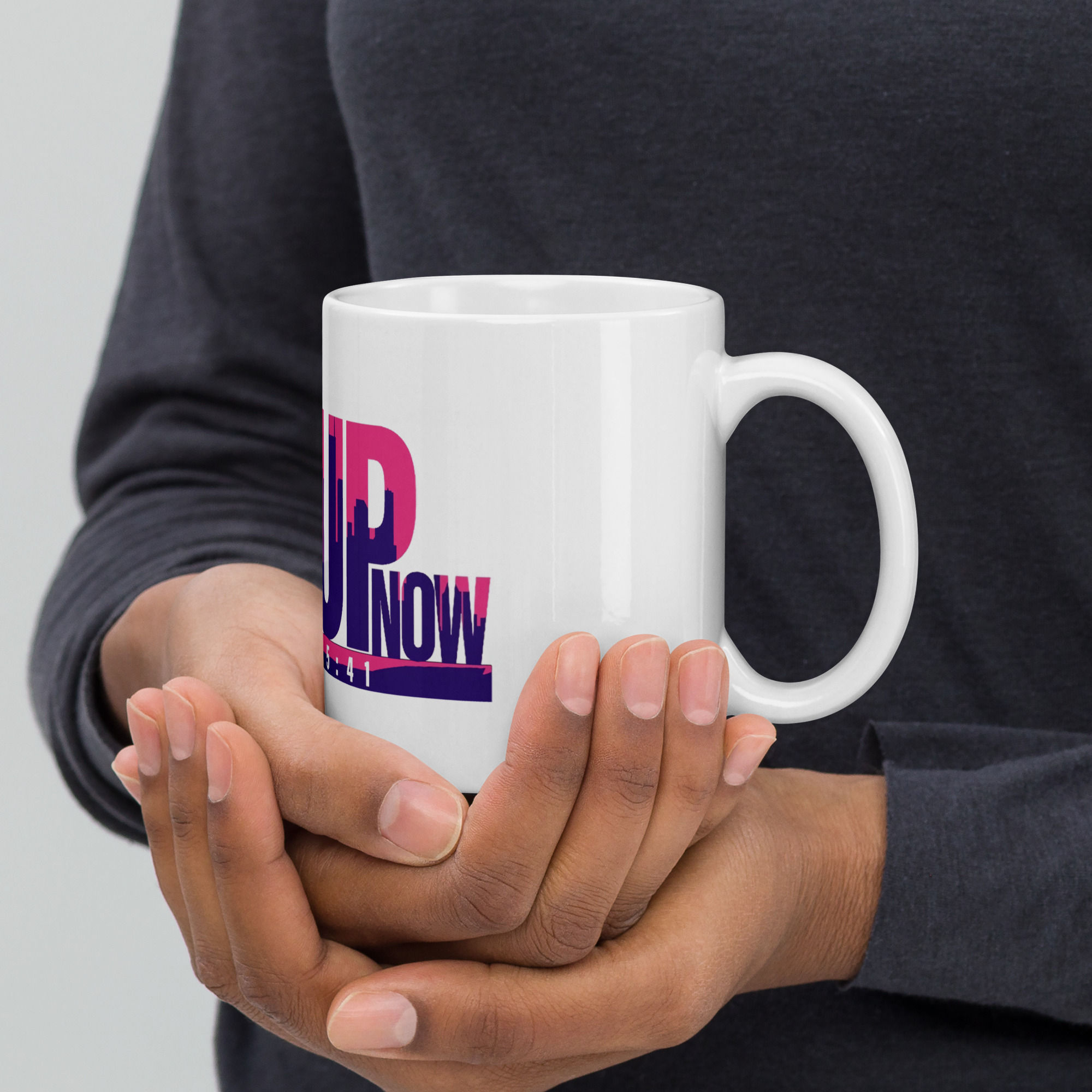 White glossy mug