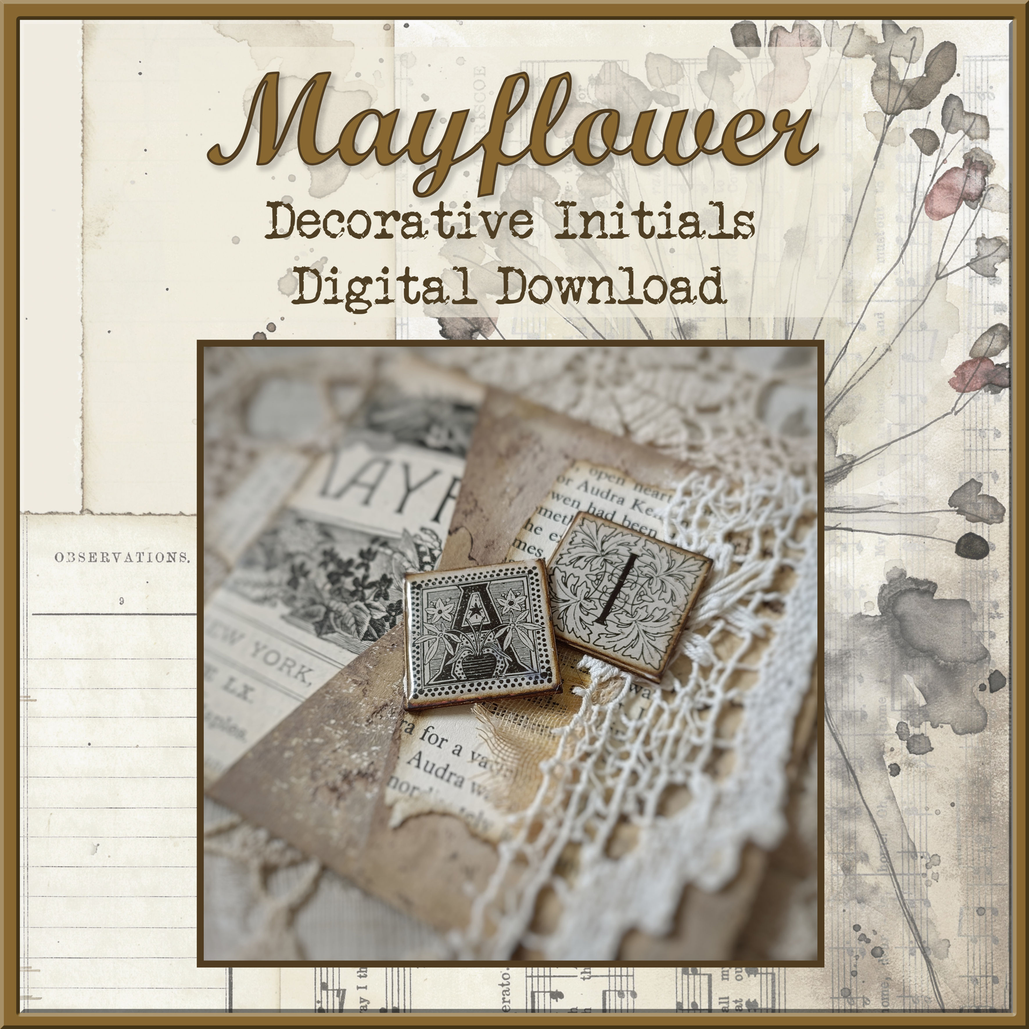 Mayflower Decorative Initials | Digital Download