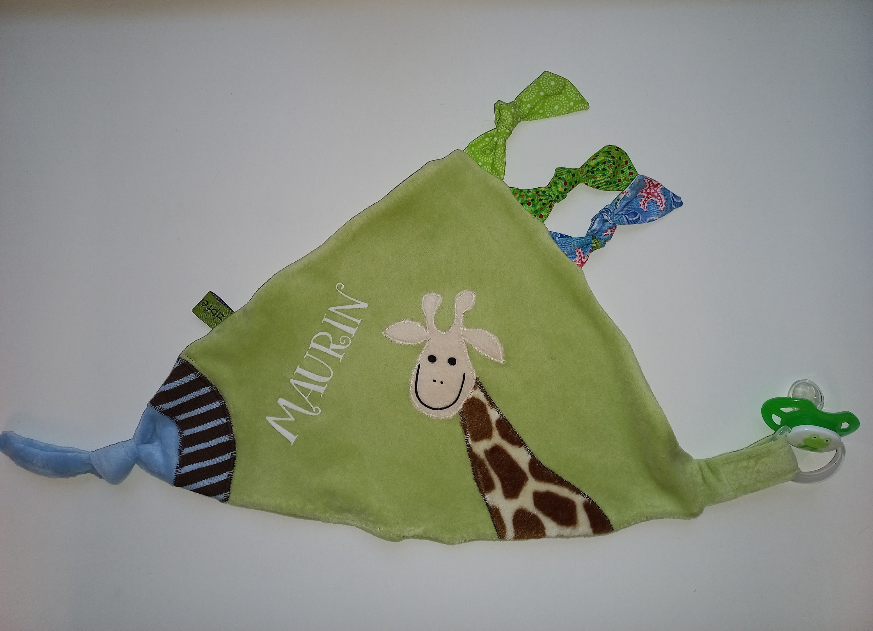 Zipfeltuch mit Name - Giraffe