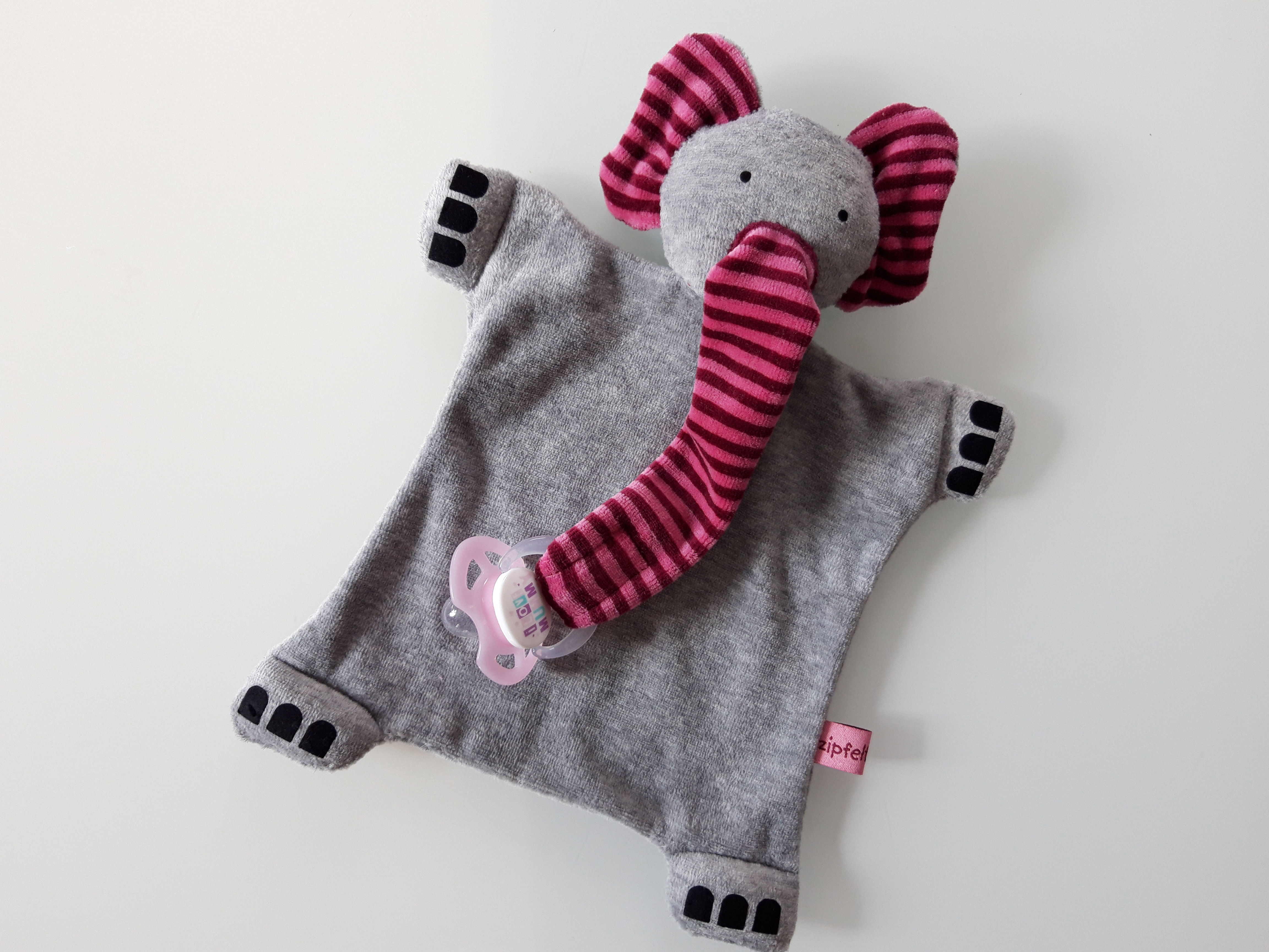 Zipfeltuch -Nuggifant pink