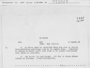 Discharge from the US Army 1946