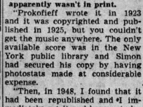 Prokofiev: Jorge Bolet's first performance