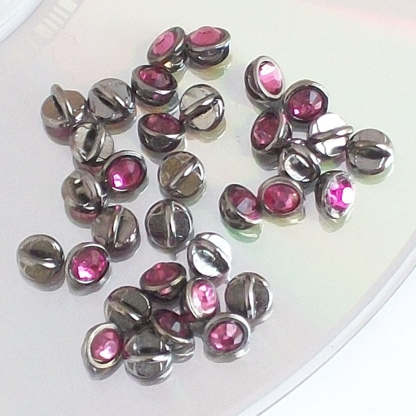 Thumbnail: 3mm Rose Crystal Buttons