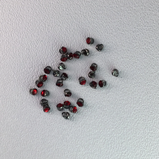 Thumbnail: Legacy 3mm Light Siam Silver Rhodium, Gold & Black Rhodium Button