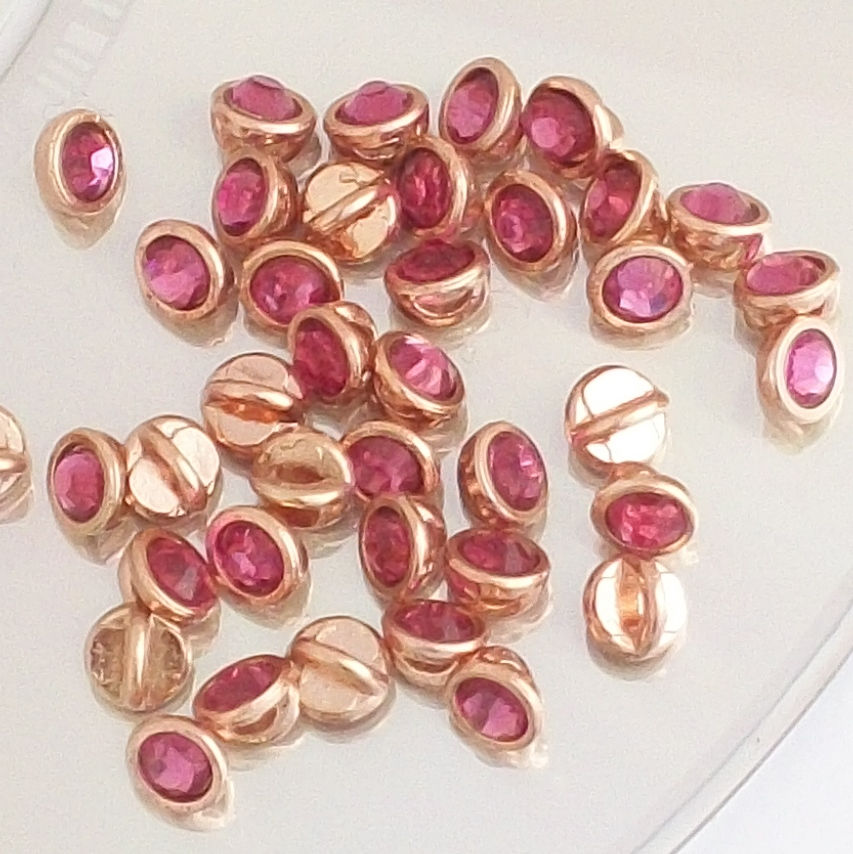 Thumbnail: 3mm Rose Crystal Buttons
