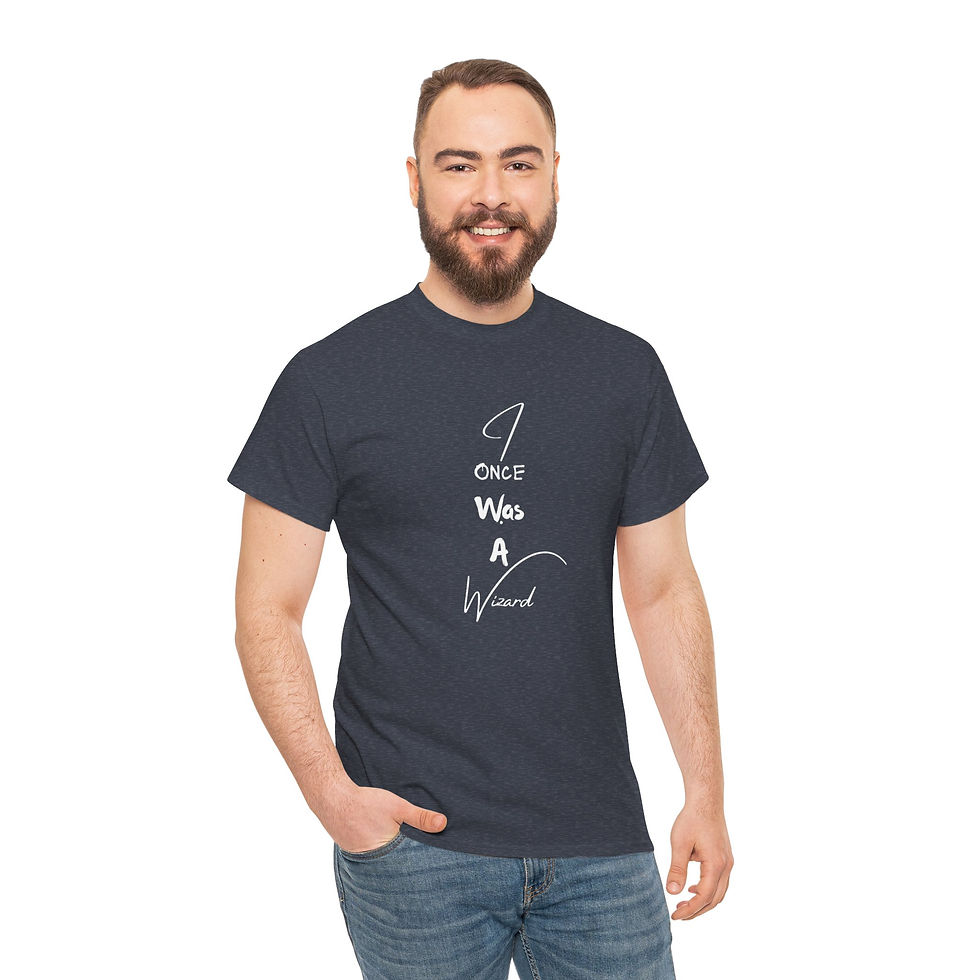 Thumbnail: Unisex Heavy Cotton Tee - I Once Was A Wizard (White Text)