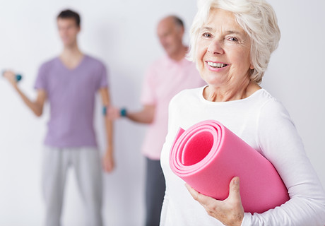 Elderly Woman at Gym