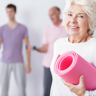 Elderly Woman at Gym