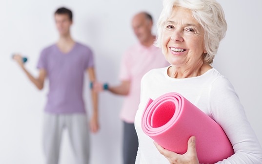 Elderly Woman at Gym