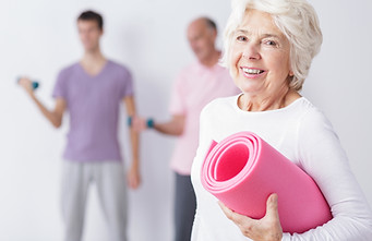 Elderly Woman at Gym