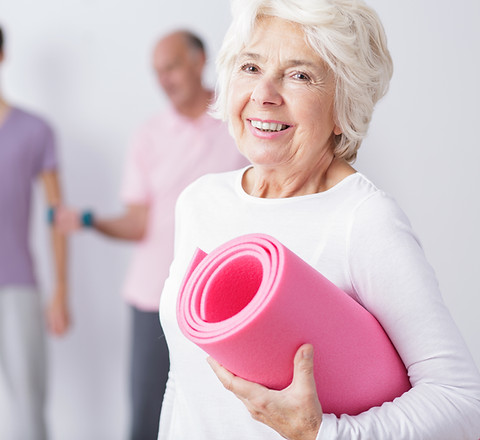 Elderly Woman at Gym
