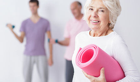 Elderly Woman at Gym