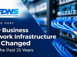 Business network infrastructure showing fibre optic and structured cabling connectivity
