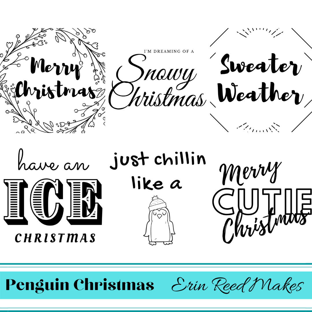 Penguin Christmas Printable Sentiments