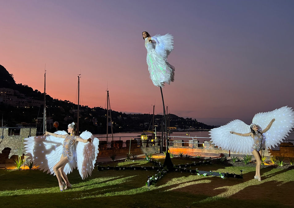 Sway pole artiste, cote d'azur, château de Theoule, evenement luxe