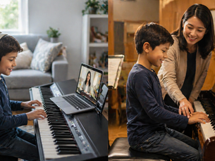 Online vs in-person piano lessons for kids comparison