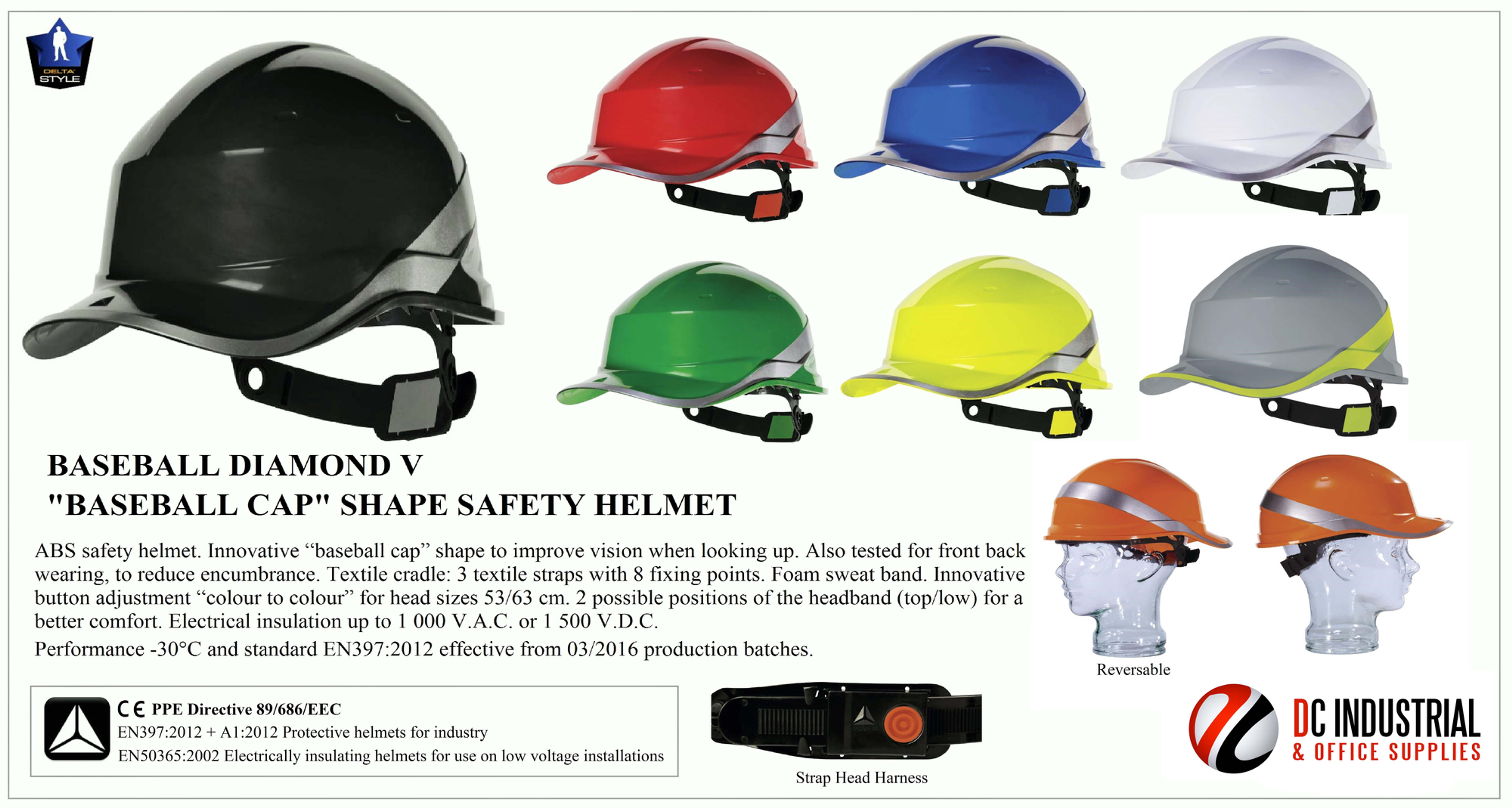 BASEBALL DIAMOND V "BASEBALL CAP" SHAPE SAFETY HELMET