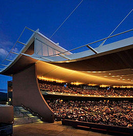 santa fe opera at night filled with over one thousand people