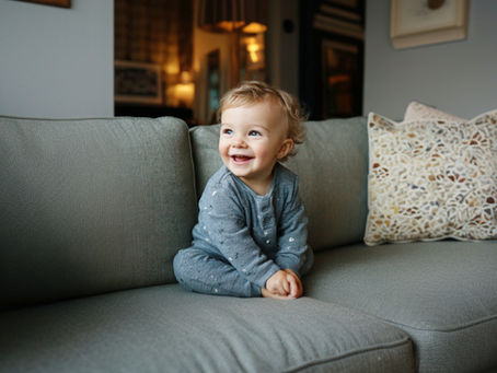 A grandchild visiting Grandma and Grandad