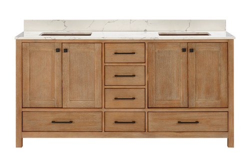 ゆっき Bathroom Vanity 72” Solid Teak Wood Quartz Top Sinks Model 10072