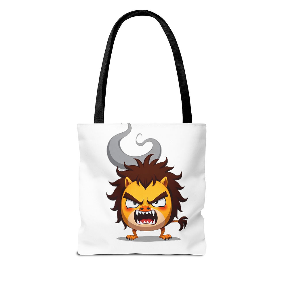Angry Lion Tote Bag - Angry Birds Style Illustration