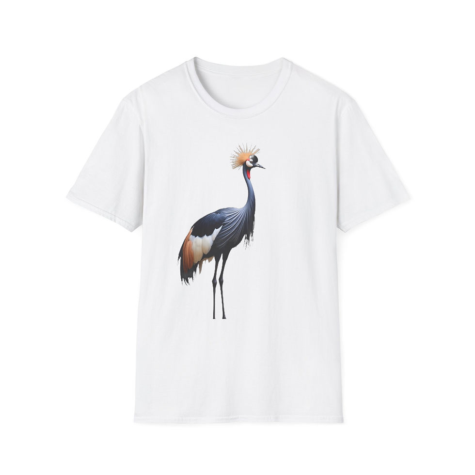 Crowned Crane on white kids' T-shirt
