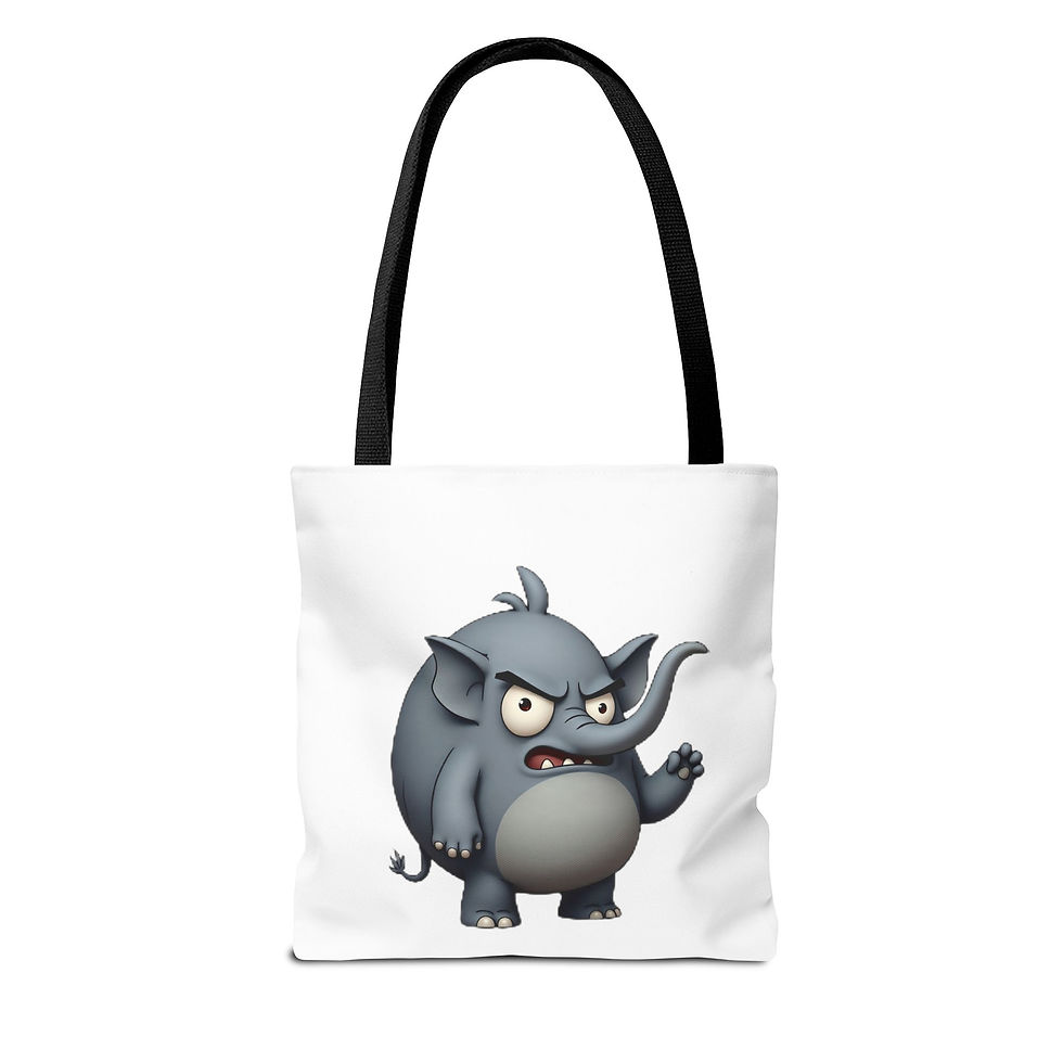  Elephant Tote Bag Angry Birds Style Cartoon