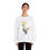 Thumbnail: Woman modeling white sweatshirt featuring a crested cockatoo