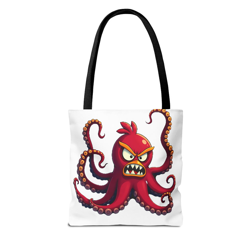 Cartoon Angry Octopus Tote Bag