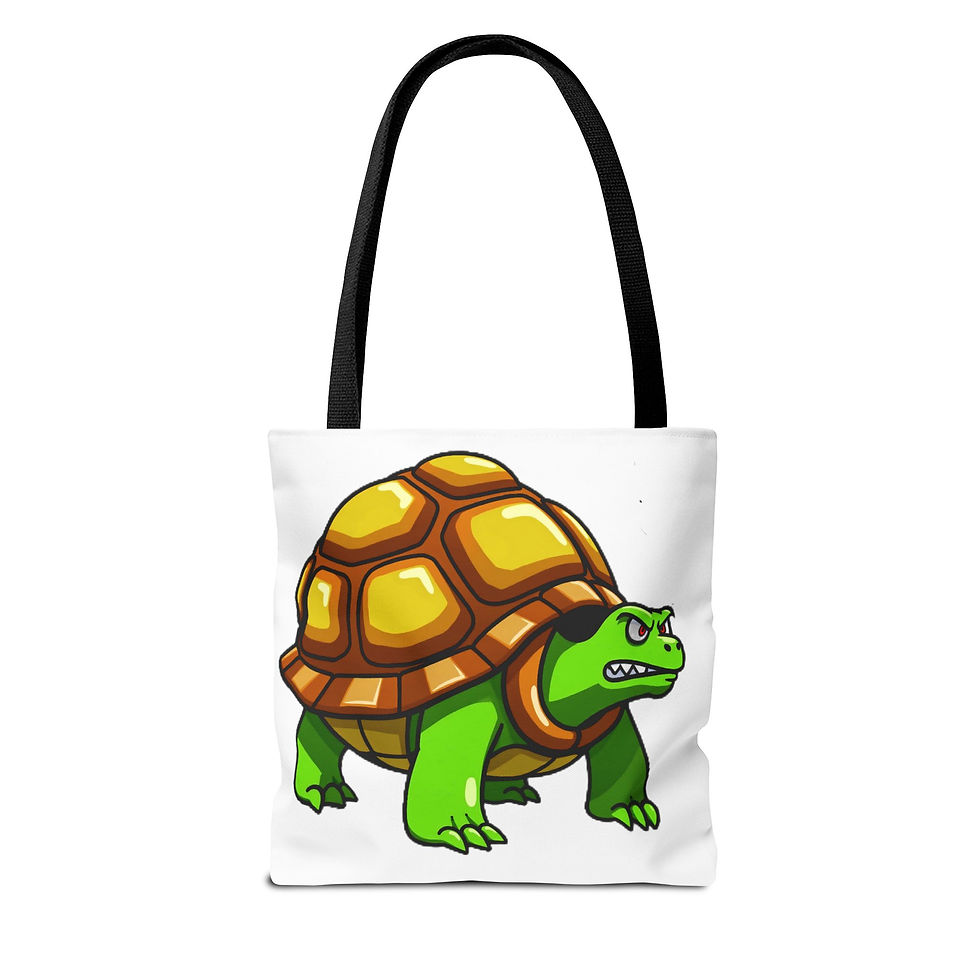  Angry Tortoise Tote Bag - Cartoonish Design
