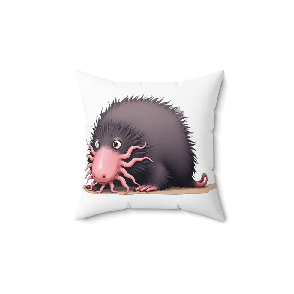 Square Pillow - Star-Nosed Mole Design