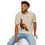 Thumbnail: Man modeling beige t-shirt featuring colorful pheasant print