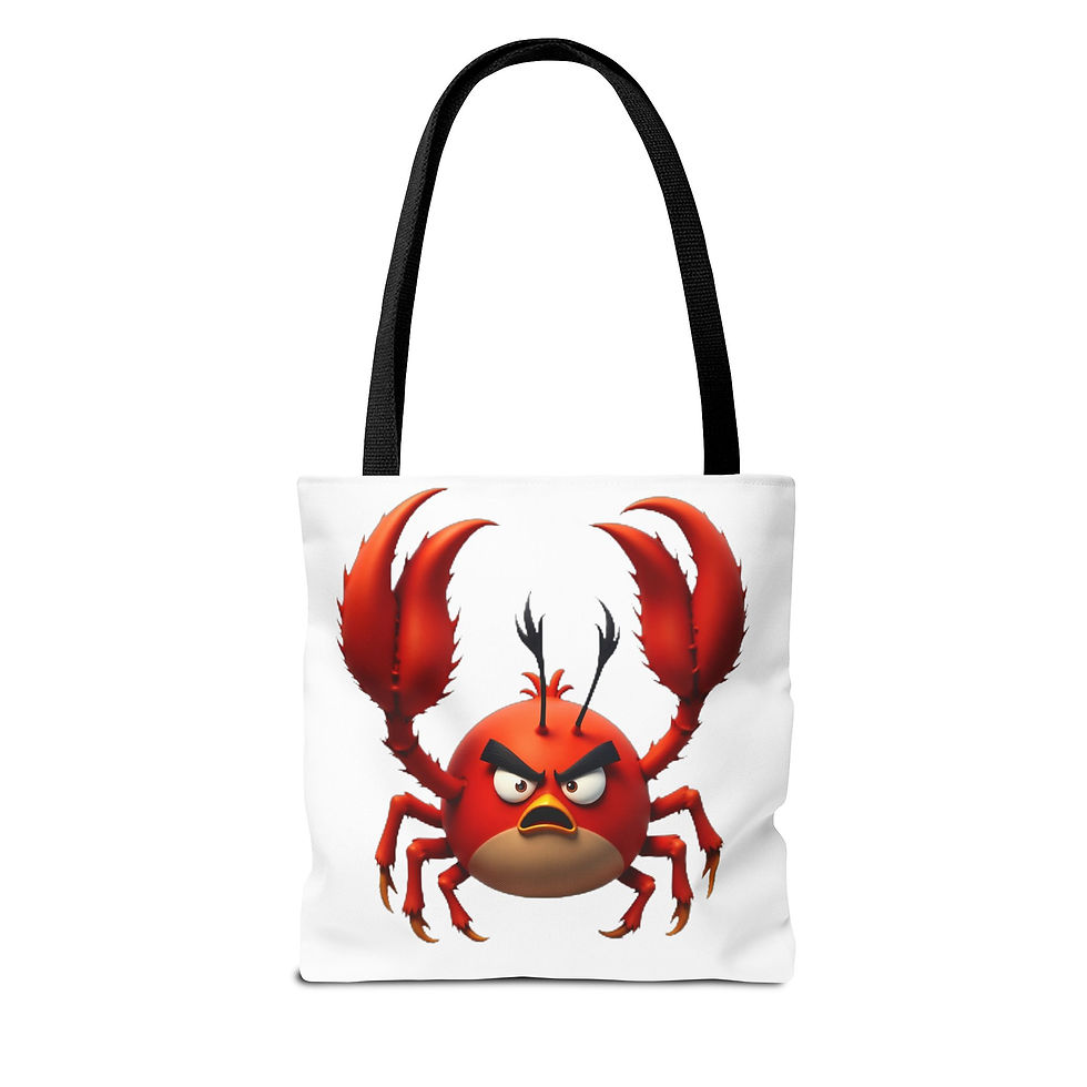 Crab Tote Bag - Angry Birds Style Illustration