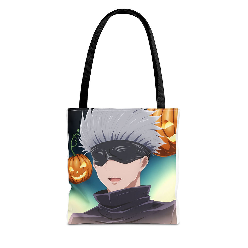 Product: Gojo-Inspired Tote Bag with Halloween Pumpkin