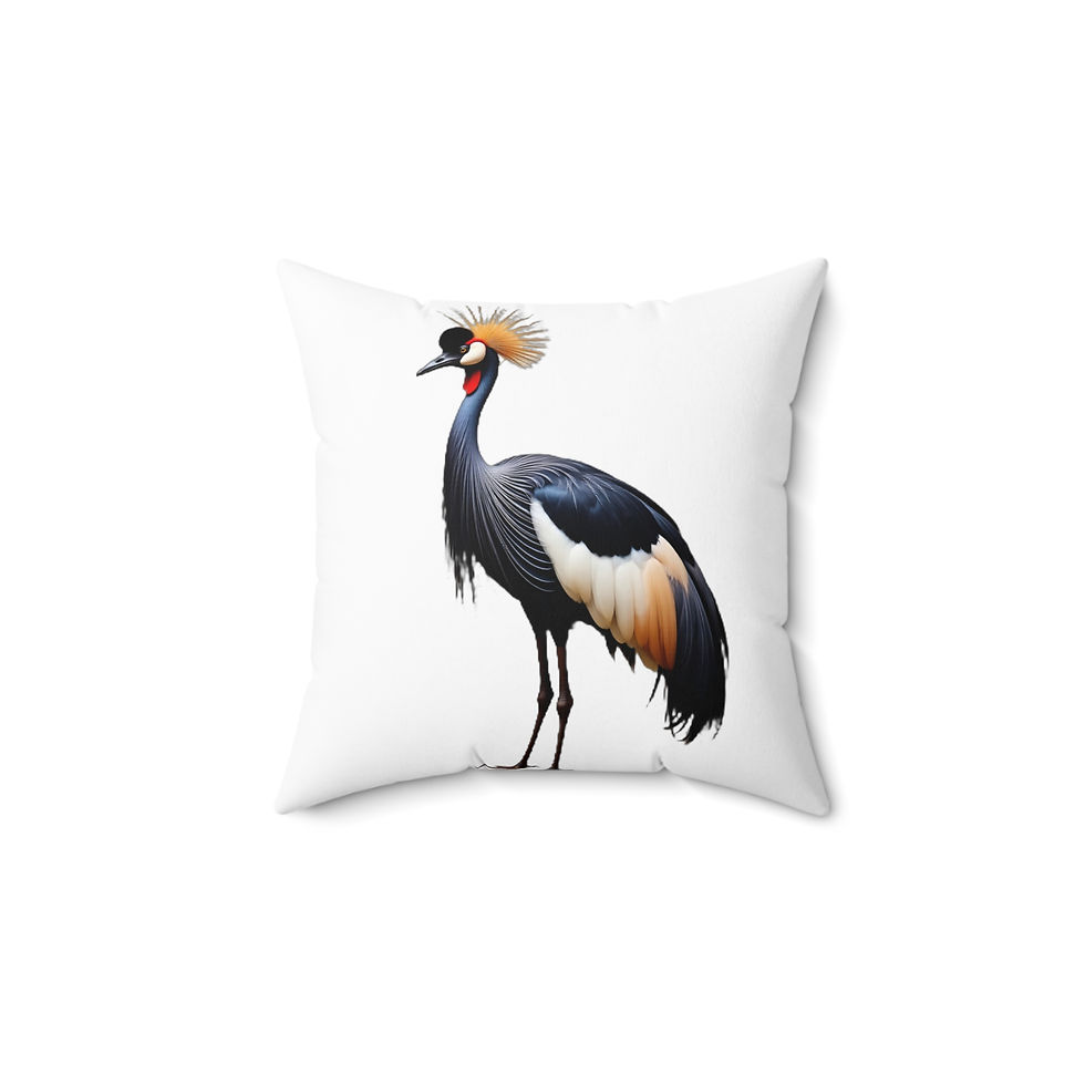 Grey crowned crane pillow