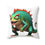 Thumbnail: Square Pillow - Angry Chameleon Cartoon Design