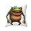 Thumbnail: Pillow Angry Frog Illustration Non-ID custom