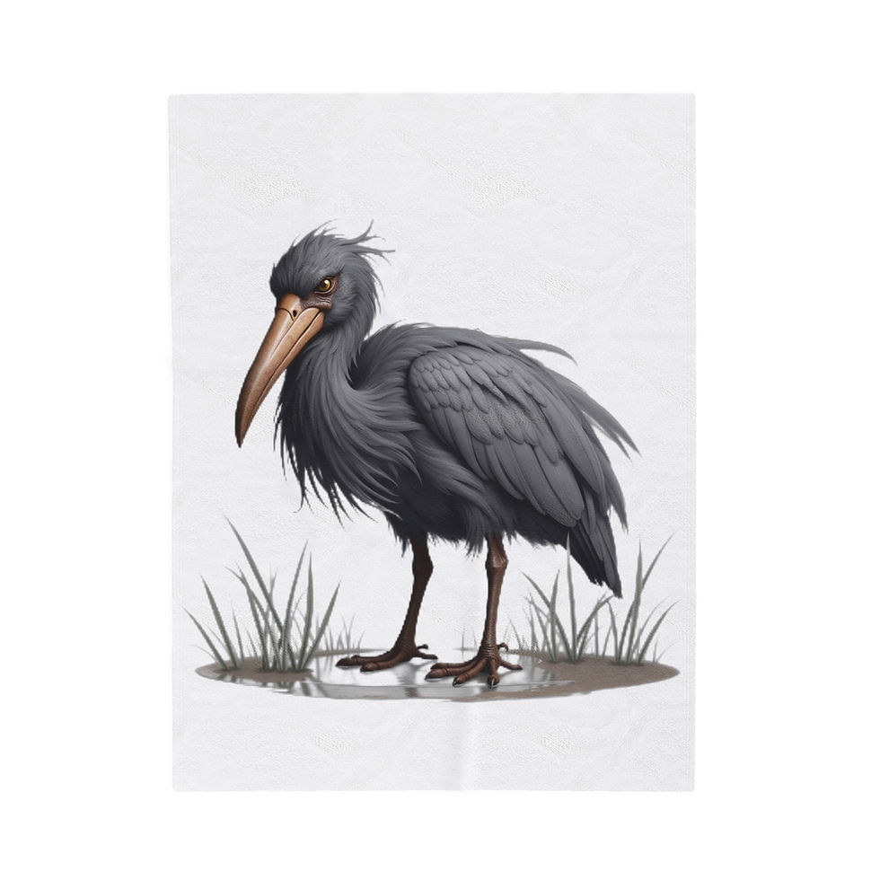  Plush Blanket, Shoebill (Balaeniceps rex)