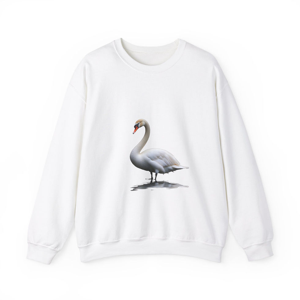 White Swan Cygnus Sweatshirt: Elegant swan design on a comfortable crewneck sweatshirt